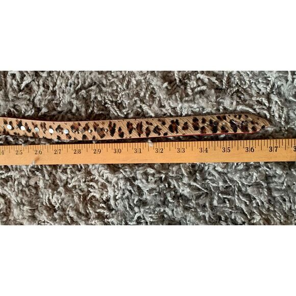 Zadig & Voltaire pony hair & leather leopard print stud HAND MADE Belt sz L main image 7